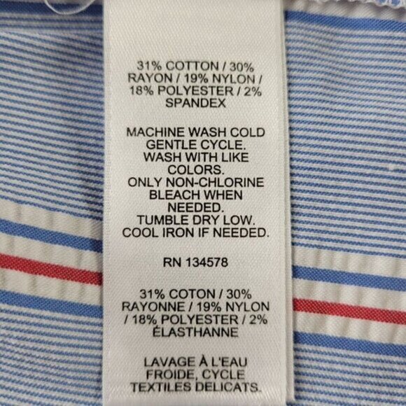 Vineyard Vines Peplum Top Women Size S Nicholls Striped Pullover Back Tie Blouse - Picture 5 of 9